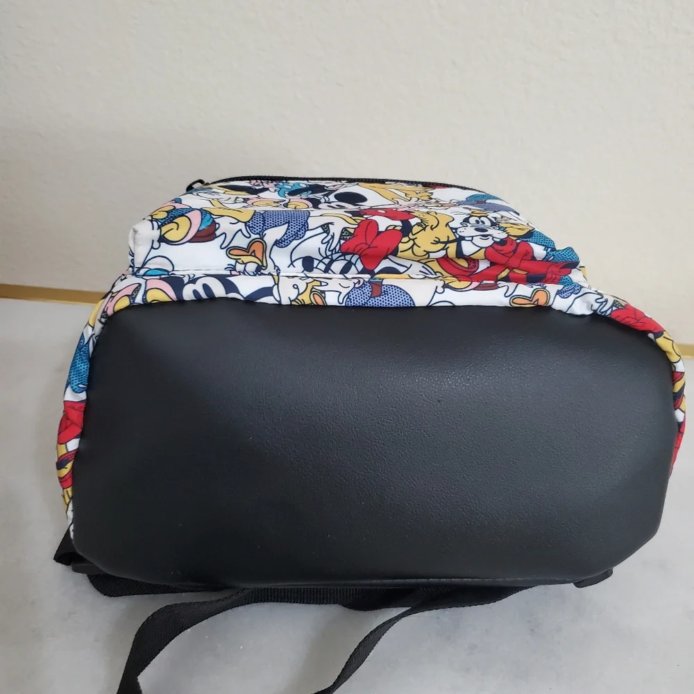 Disney Colorful Mickey Mouse Donald Duck Gang Nylon Backpack NEW Travel Bag